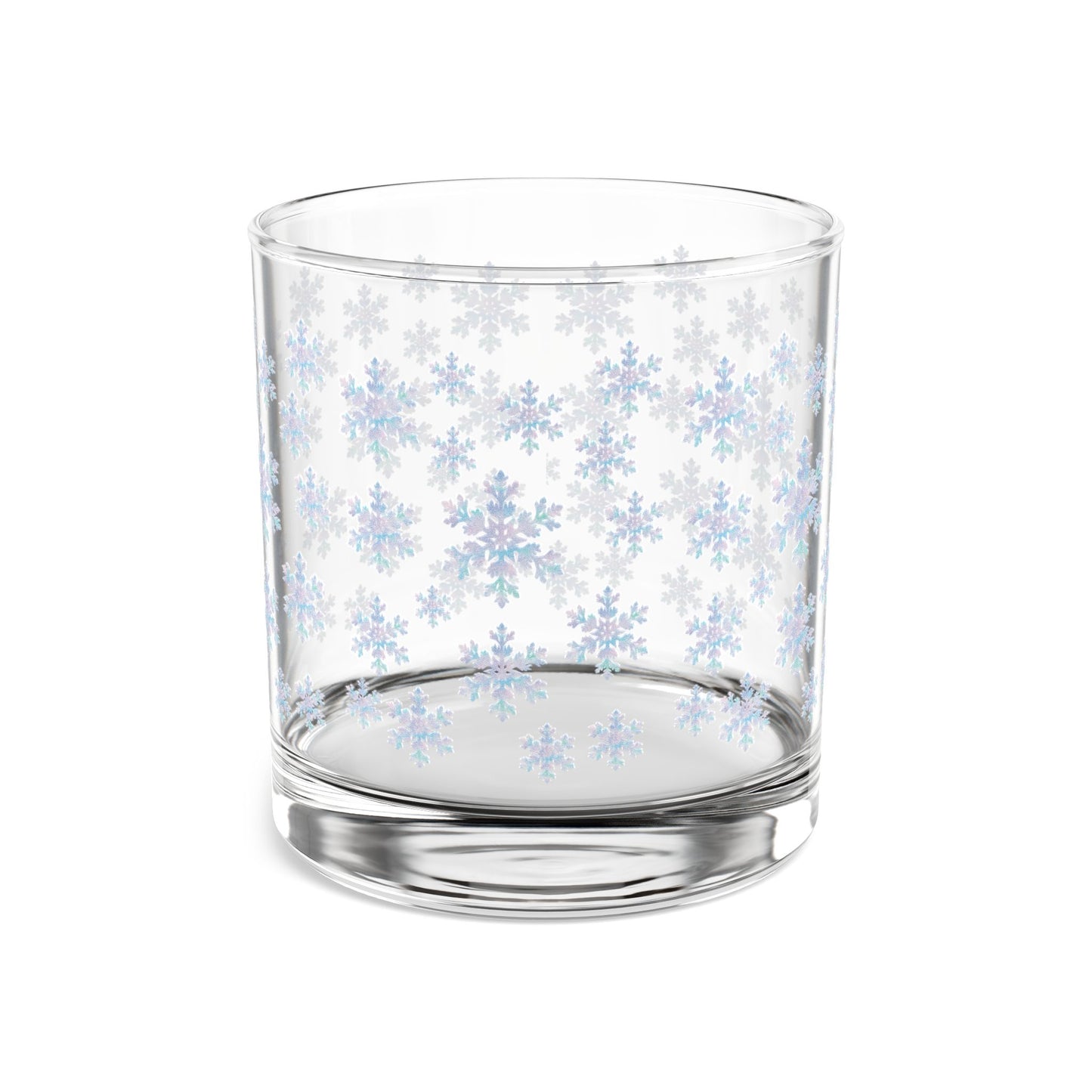 Snowflake Rocks Glass, 10oz - Winter Drinkware, Holiday Gifts for Her, Unique Home Decor, Christmas Party Essentials, Barware
