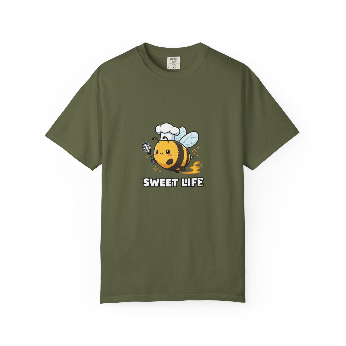 Bee-themed Unisex Garment-Dyed T-shirt, Sweet Life Shirt, Cute Bee Tee, Fun Gift for Beekeepers, Summer Casual Wear