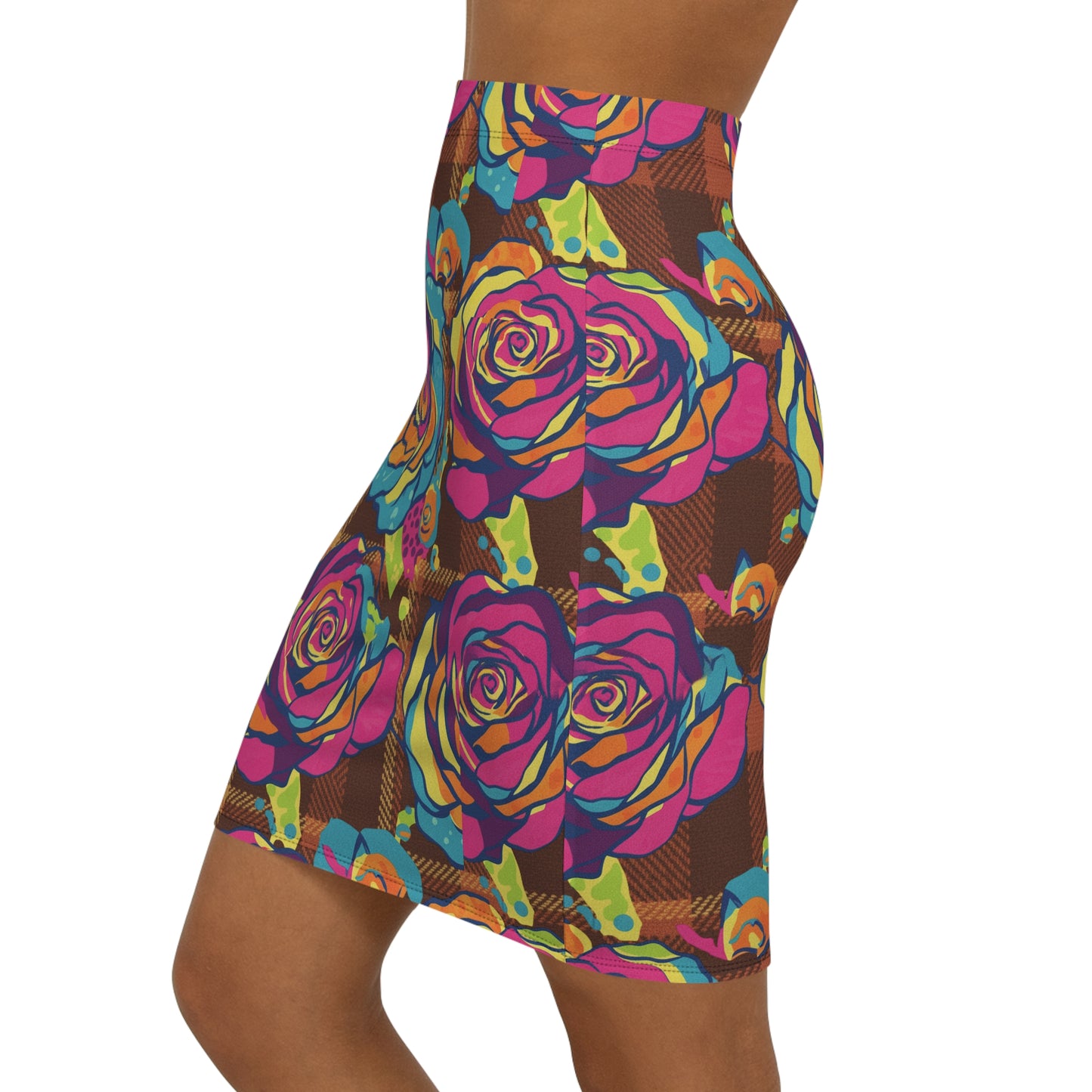 Vibrant Floral Pencil Skirt, Women's Fashion, Summer Outfit, Spring Style, Boho Chic, Artsy Clothing
