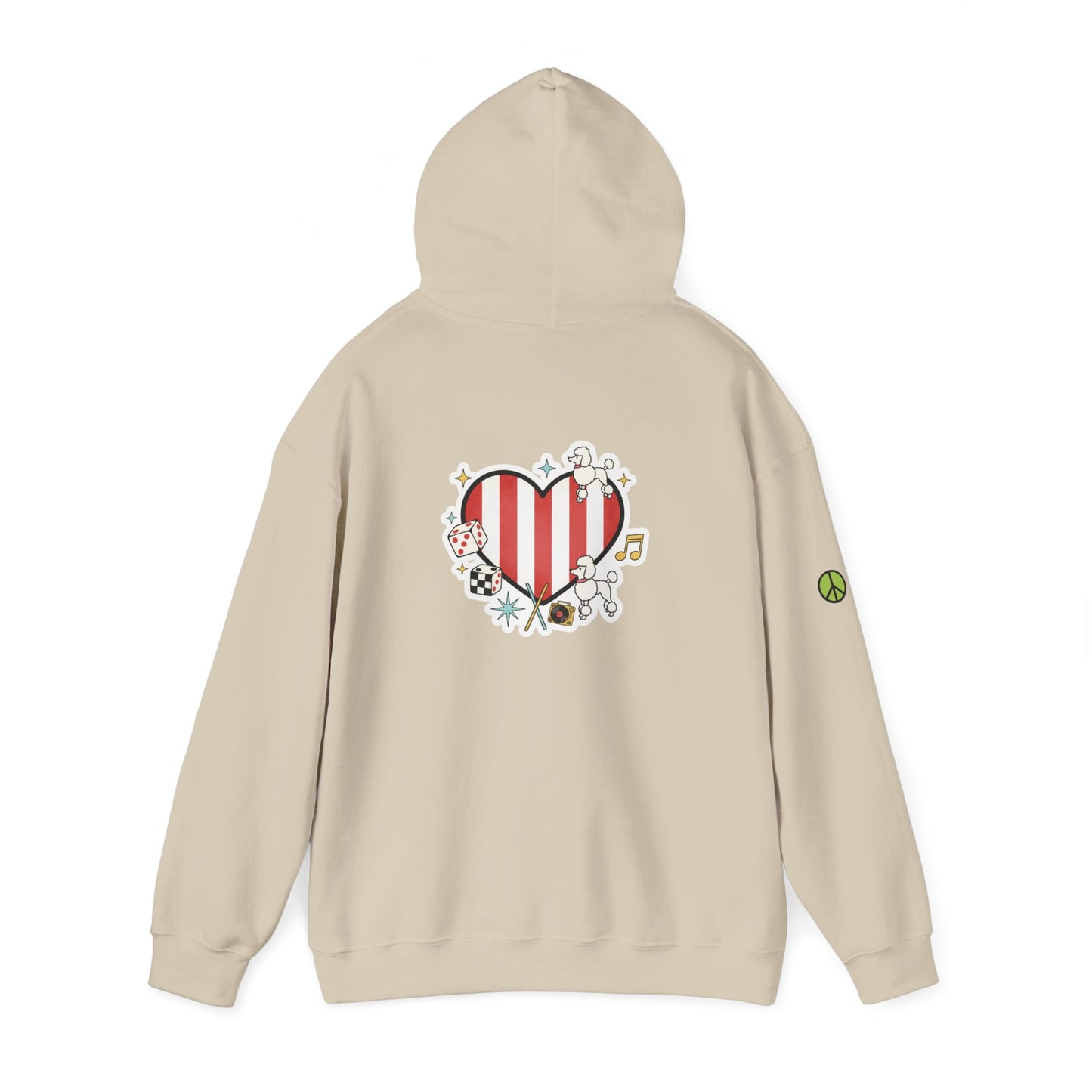 Free Spirit Heart Hoodie, Unisex Cozy Sweatshirt, Comfortable Casual Wear, Perfect for Gifting, Music Lovers, Bohemian Style