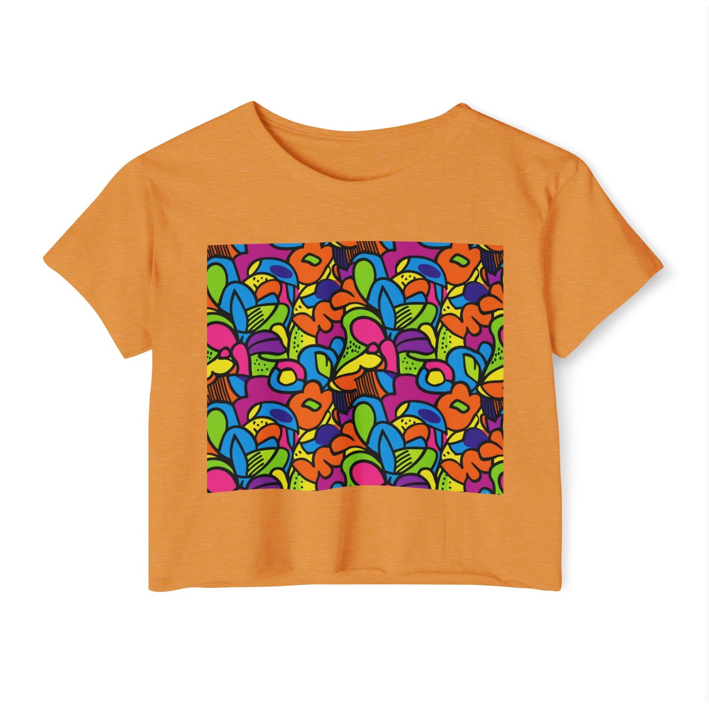 Colorful Women's Festival Crop Top - Boho Chic, Summer Vibes, Music Festivals, Casual Wear, Gift Idea, Trendy Apparel
