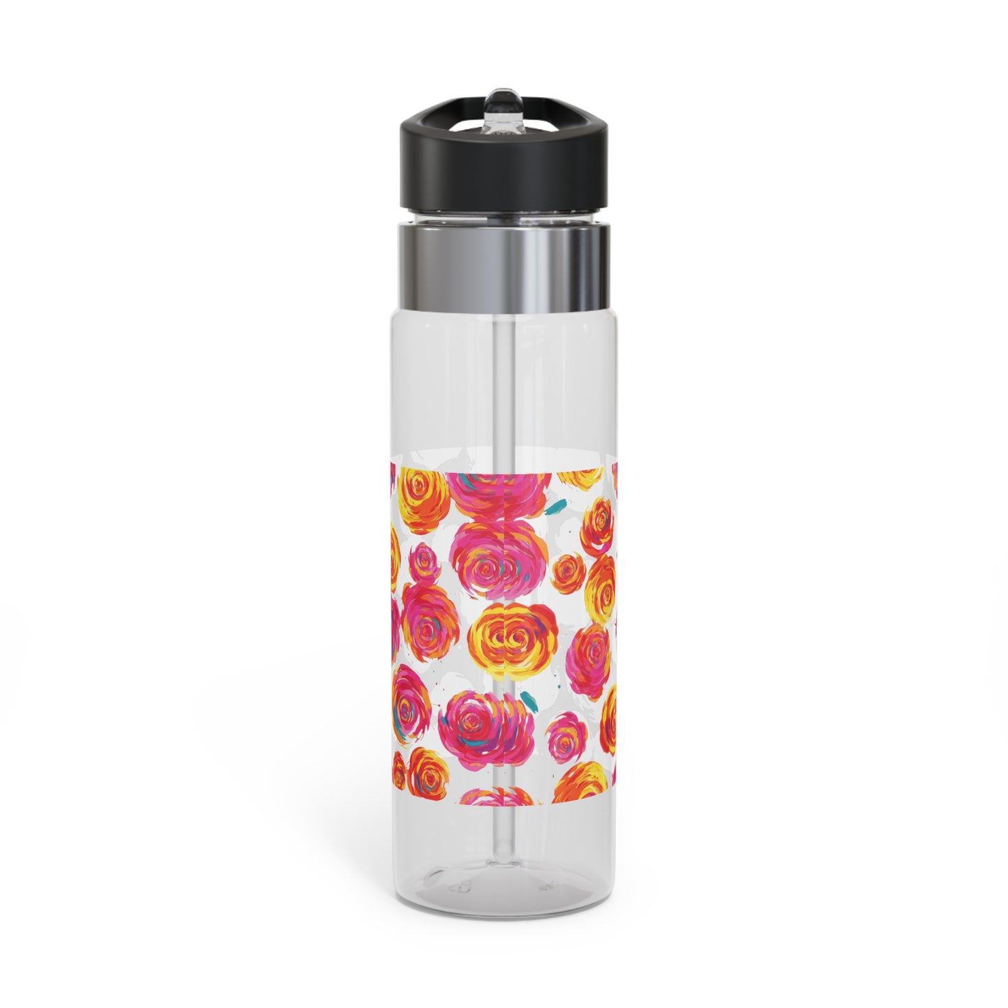 Floral Print Sport Water Bottle, Eco-Friendly Hydration, Holiday Gift, Winter Sports Gear, Fitness Water Bottle, Gym and Outdoor Essentials