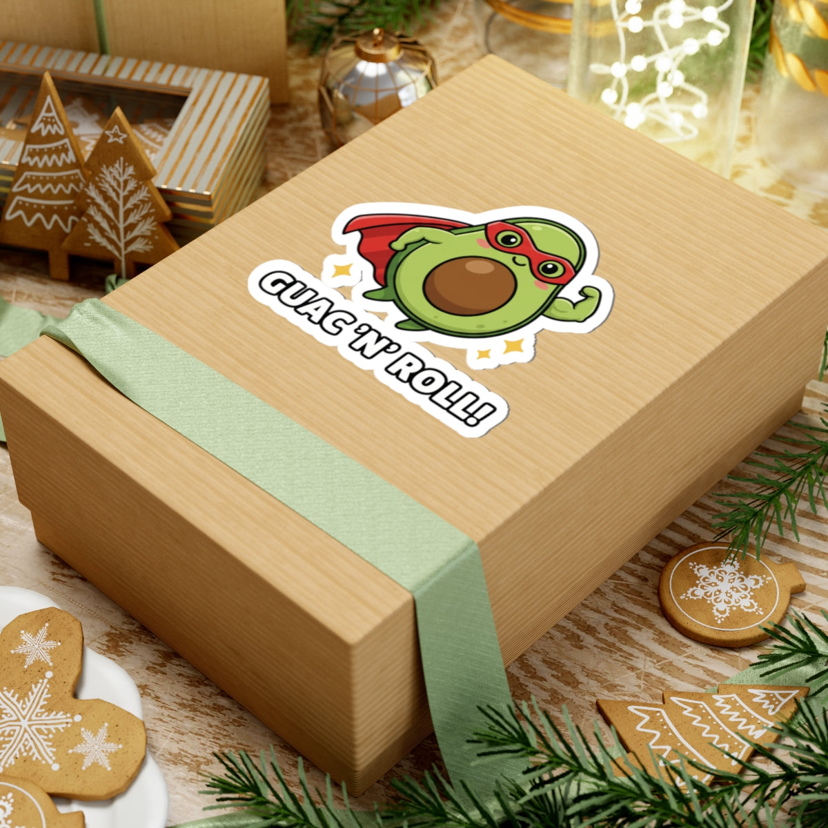 Avocado Superhero Kiss-Cut Stickers - Fun, Whimsical Decor for Laptops, Planners, Gifts, Parties, Food Lovers