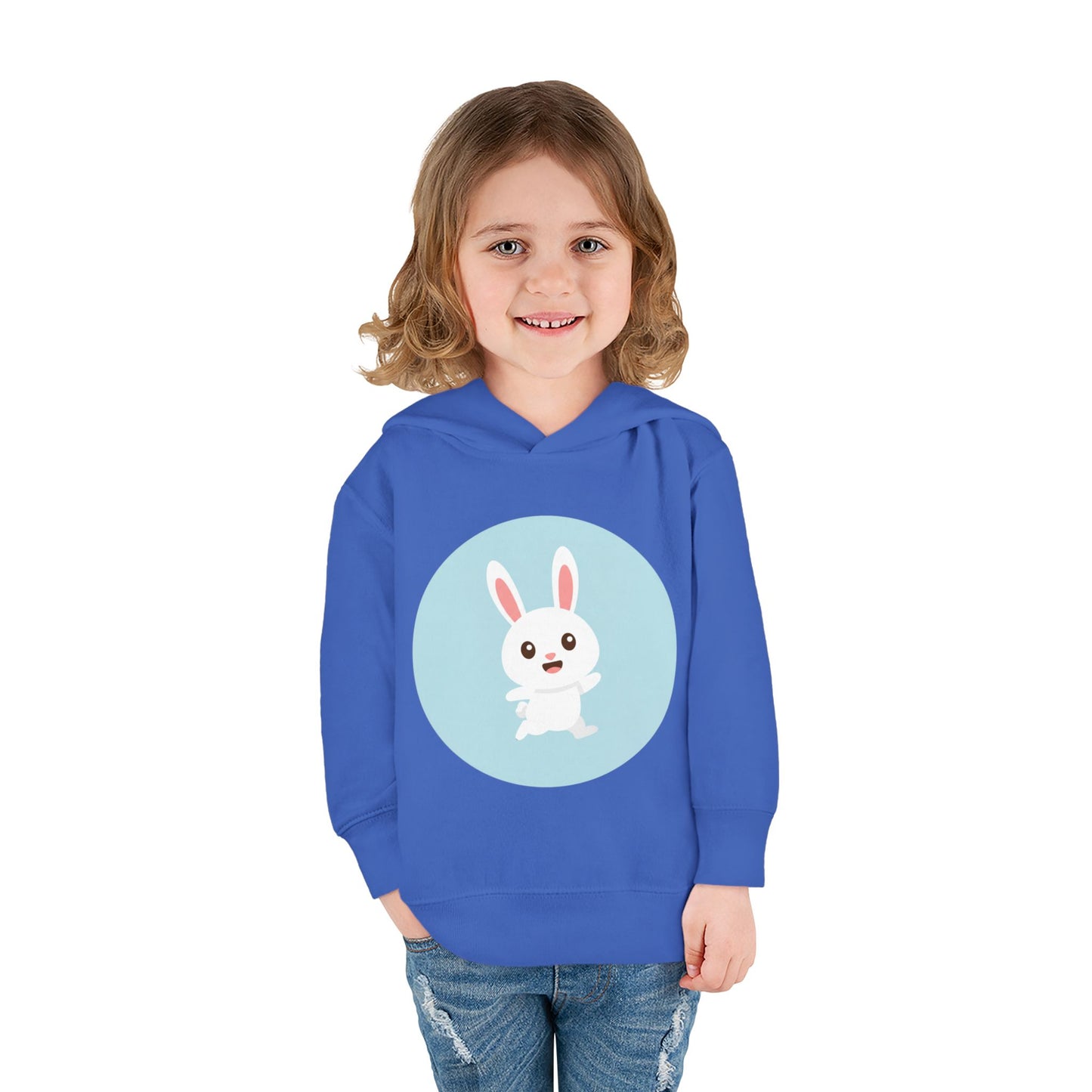 Adorable toddler pullover fleece hoodie with cute bunny design, cozy kids' clothing, spring outfits, Easter gifts, playful apparel