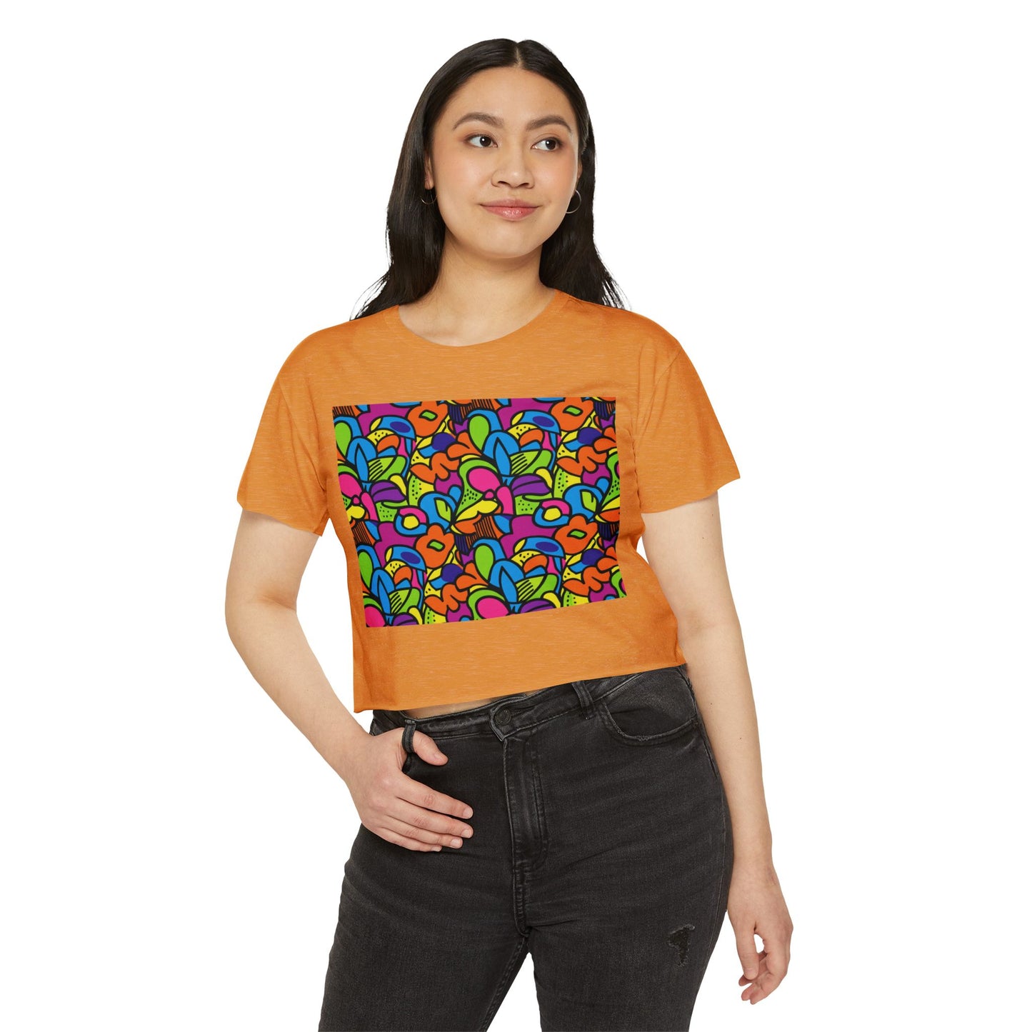 Colorful Women's Festival Crop Top - Boho Chic, Summer Vibes, Music Festivals, Casual Wear, Gift Idea, Trendy Apparel