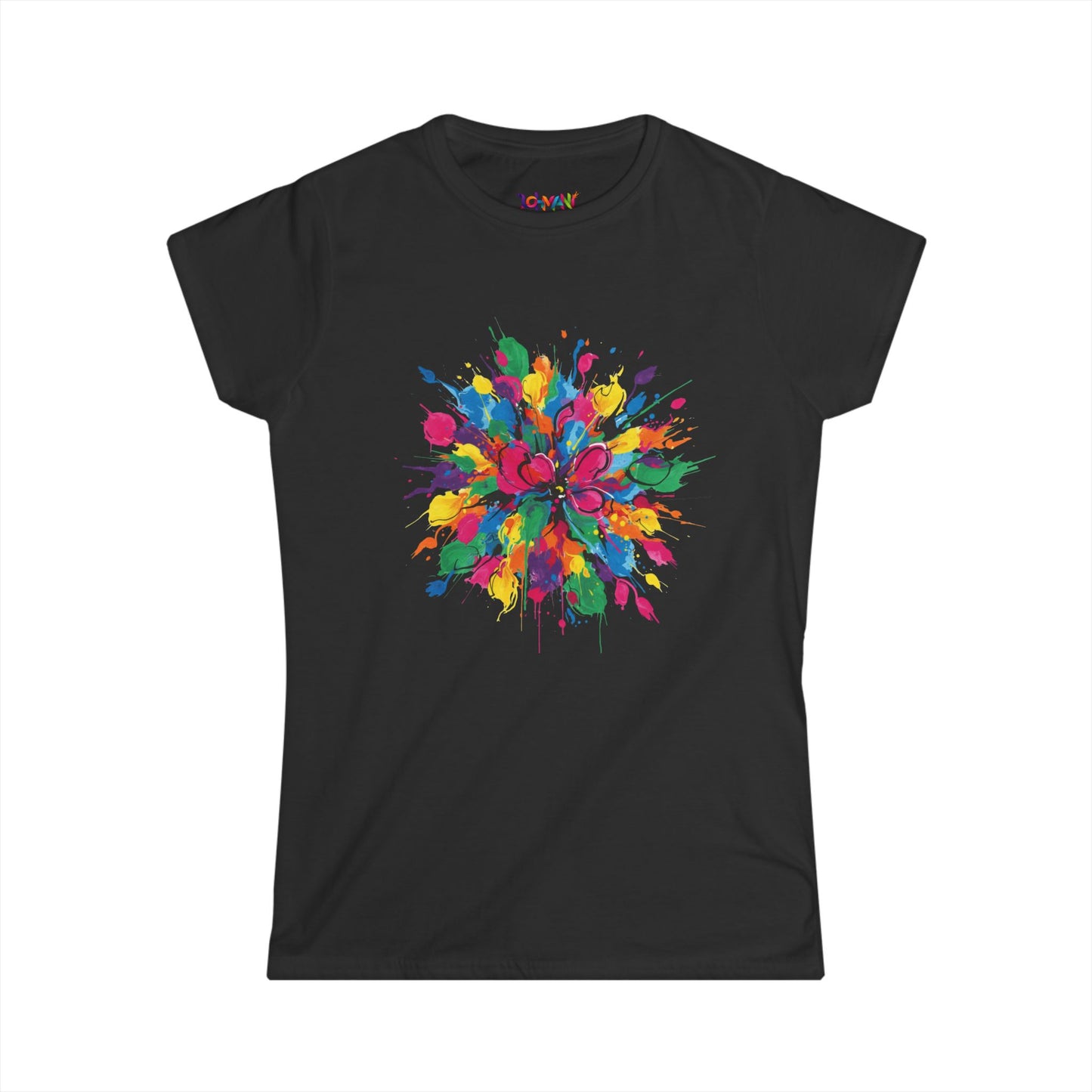 Colorful Floral Women's Softstyle Tee - Vibrant Summer Shirt, Casual Wear, Gift for Her, Art-Inspired Fashion, Spring Style, Unique Tee