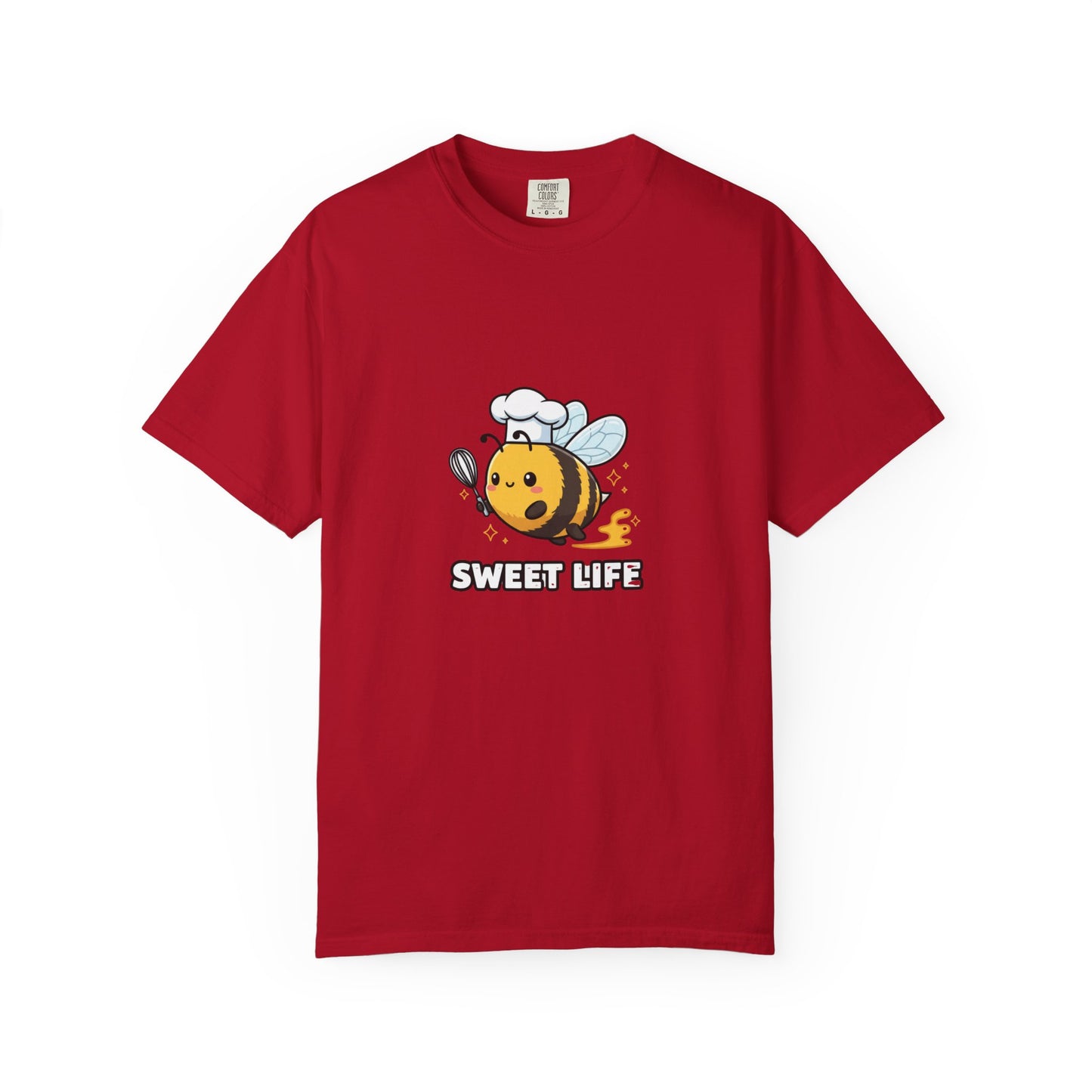 Bee-themed Unisex Garment-Dyed T-shirt, Sweet Life Shirt, Cute Bee Tee, Fun Gift for Beekeepers, Summer Casual Wear