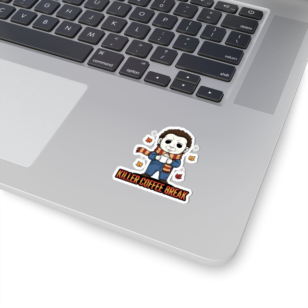 Killer Coffee Break Kiss-Cut Stickers, Horror Stickers, Halloween Decor, Unique Gift, Laptop Stickers, Coffee Lovers