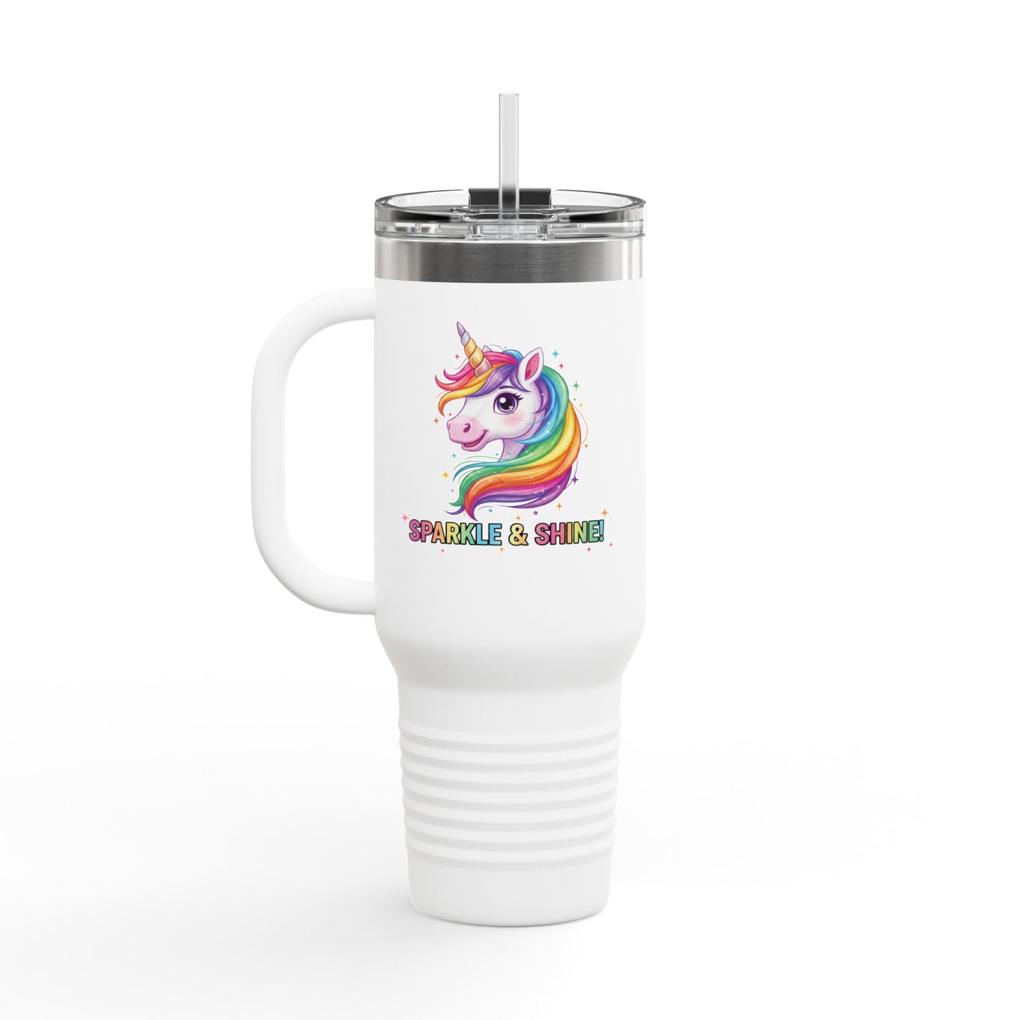 Rainbow Unicorn Insulated Travel Mug, Fun Mug for Kids, Beautiful Gift for Any Celebration, Cute Travel Mug, Party Favor, Unicorn Lover Gift