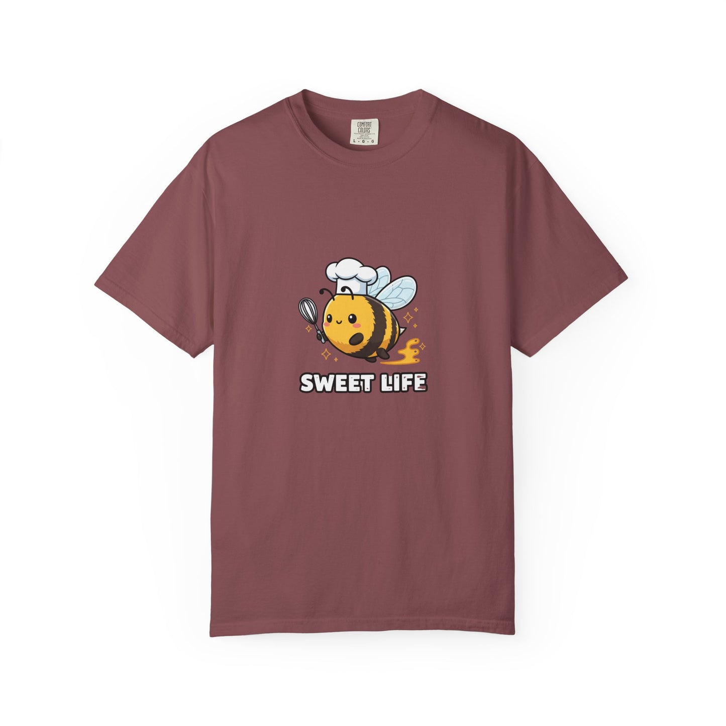 Bee-themed Unisex Garment-Dyed T-shirt, Sweet Life Shirt, Cute Bee Tee, Fun Gift for Beekeepers, Summer Casual Wear