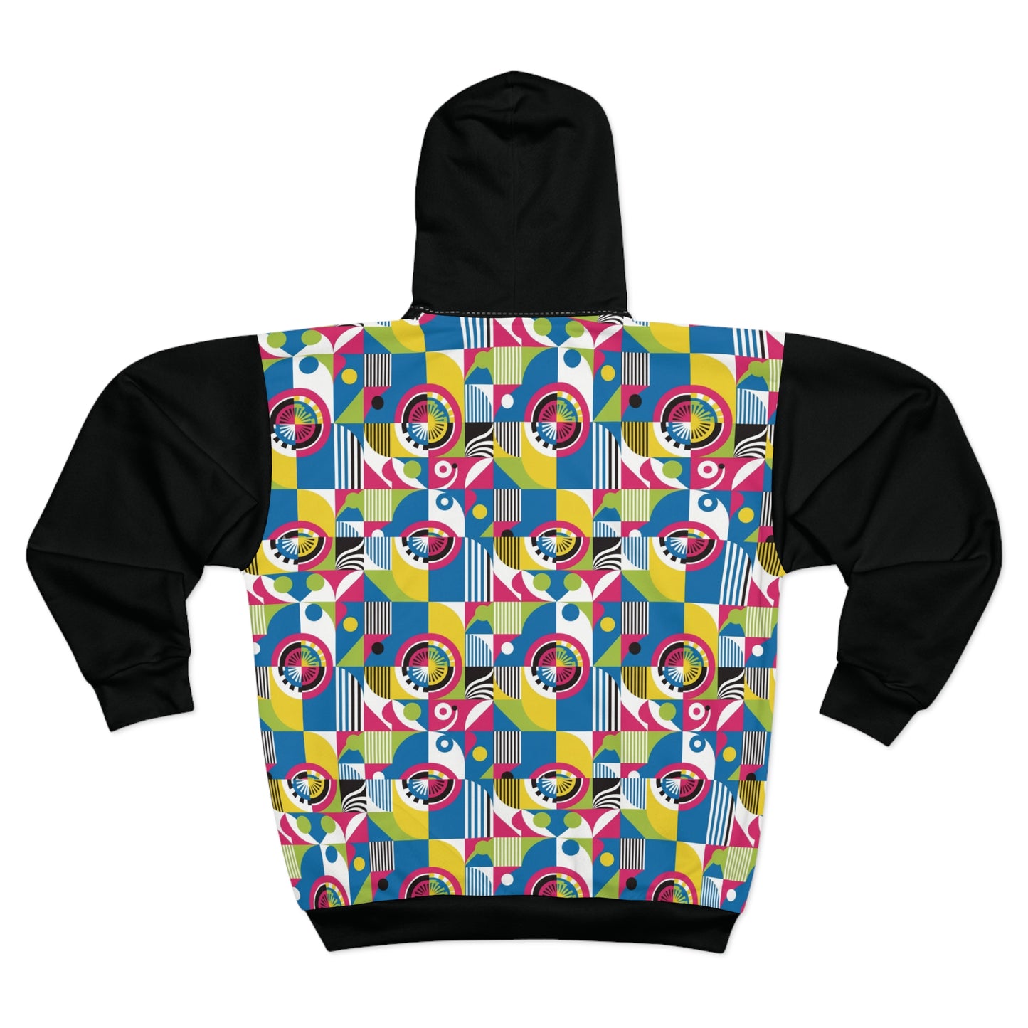 Colorful Unisex Zip Hoodie with Artistic Pattern, Cozy Layer for Every Occasion, Cool Streetwear, Unique Gift, Trendy Fashion