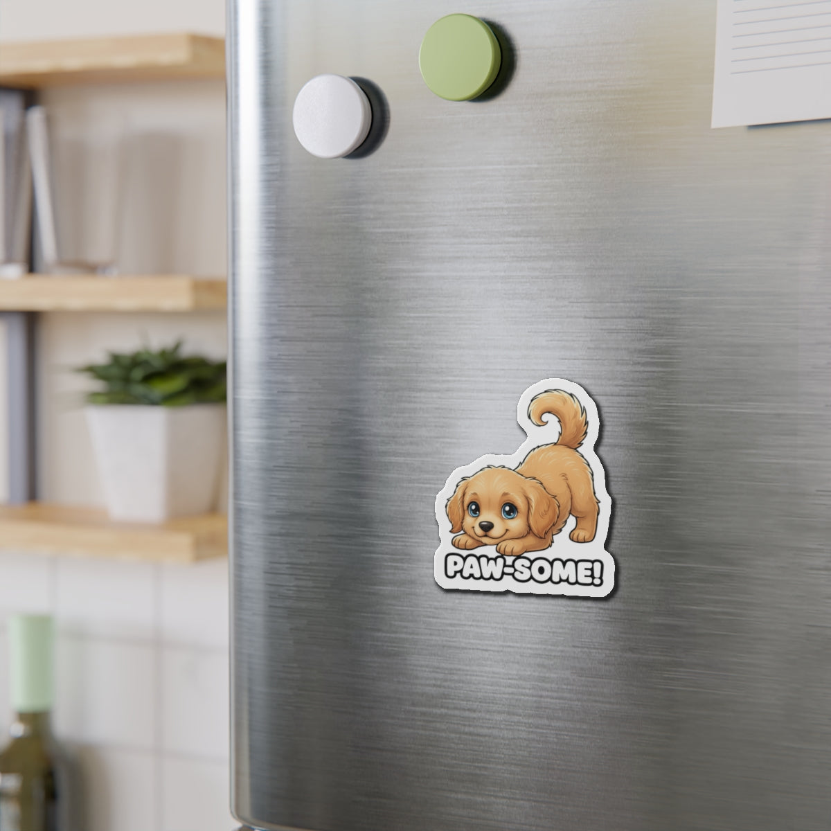 Cute Dog Die-Cut Magnet, Paw-some Home Decor, Dog Lover Gift, Fun Fridge Magnet, Pet Themed Decoration