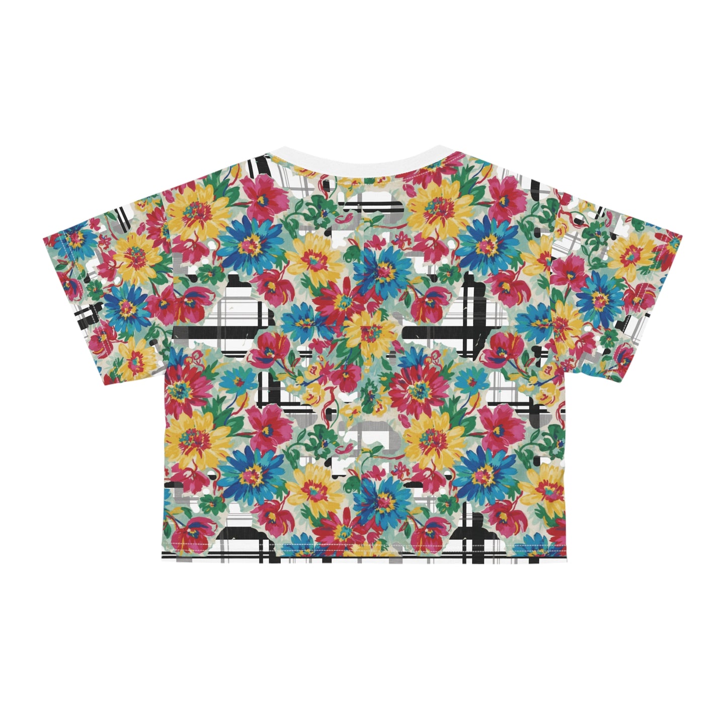 Floral Print Crop Tee - Vibrant Summer Top for Casual Outings, Festivals, Beach Days, Gifts, and Everyday Wear