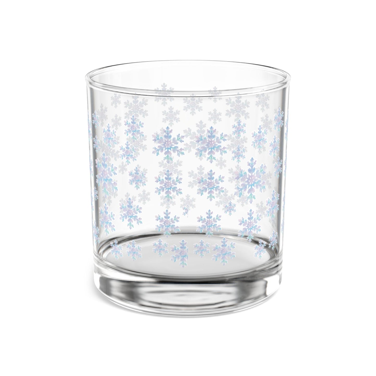 Snowflake Rocks Glass, 10oz - Winter Drinkware, Holiday Gifts for Her, Unique Home Decor, Christmas Party Essentials, Barware