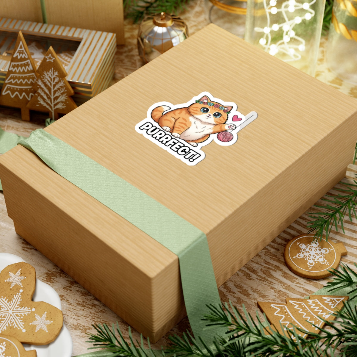 Cute Cat Kiss-Cut Stickers - Purrfect for Laptop, Journals, Scrapbooking, Gifts, Cat Lovers, Pet Owners