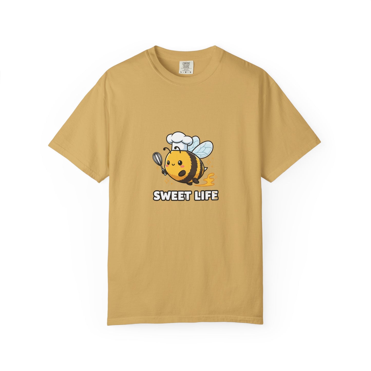 Bee-themed Unisex Garment-Dyed T-shirt, Sweet Life Shirt, Cute Bee Tee, Fun Gift for Beekeepers, Summer Casual Wear