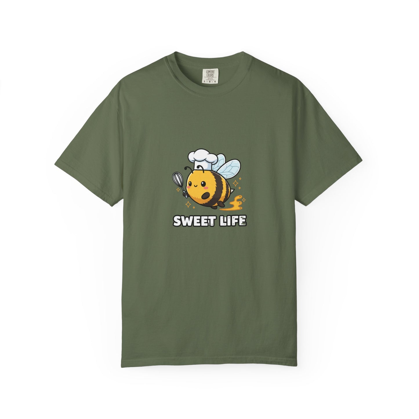 Bee-themed Unisex Garment-Dyed T-shirt, Sweet Life Shirt, Cute Bee Tee, Fun Gift for Beekeepers, Summer Casual Wear