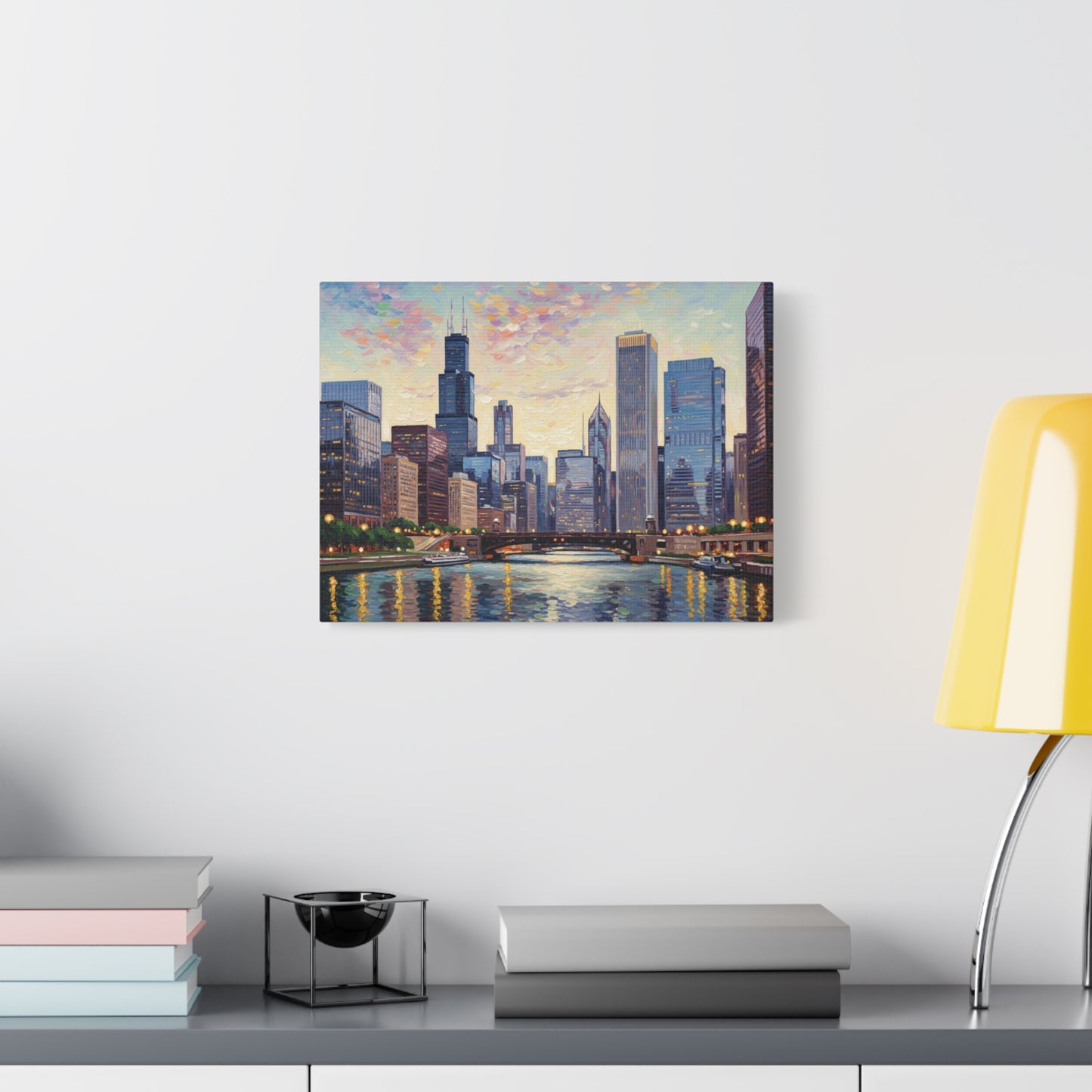 Chicago Cityscape Wall Art, Urban Decor, Home Decoration, Gift for City Lovers, Modern Art
