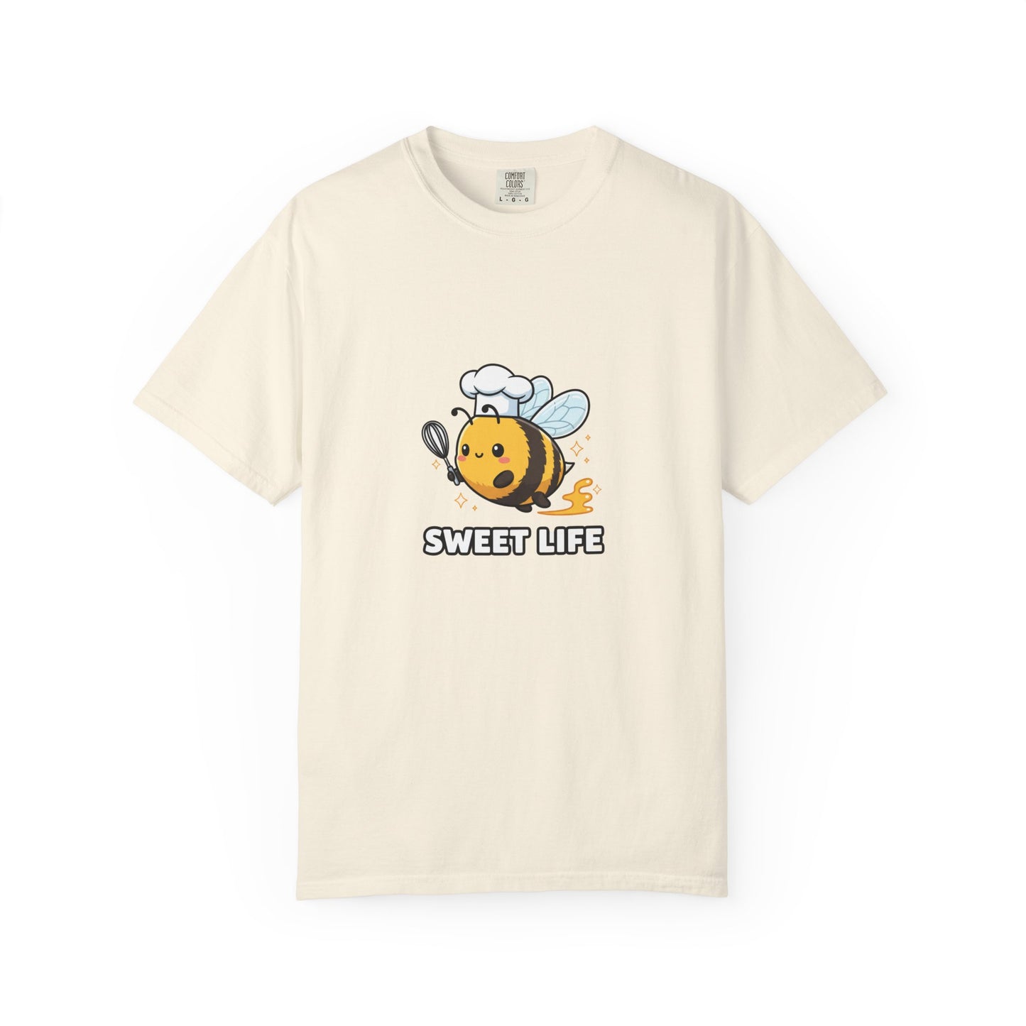 Bee-themed Unisex Garment-Dyed T-shirt, Sweet Life Shirt, Cute Bee Tee, Fun Gift for Beekeepers, Summer Casual Wear