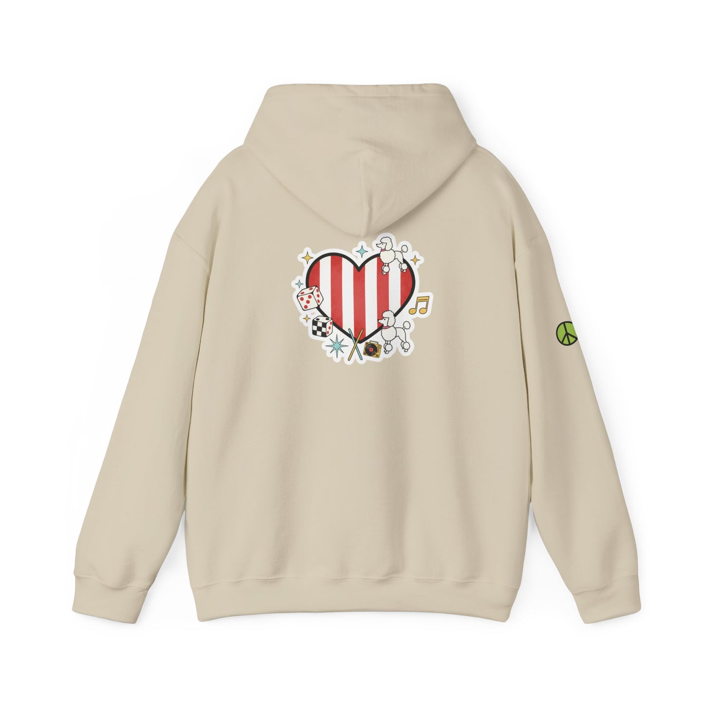 Free Spirit Heart Hoodie, Unisex Cozy Sweatshirt, Comfortable Casual Wear, Perfect for Gifting, Music Lovers, Bohemian Style