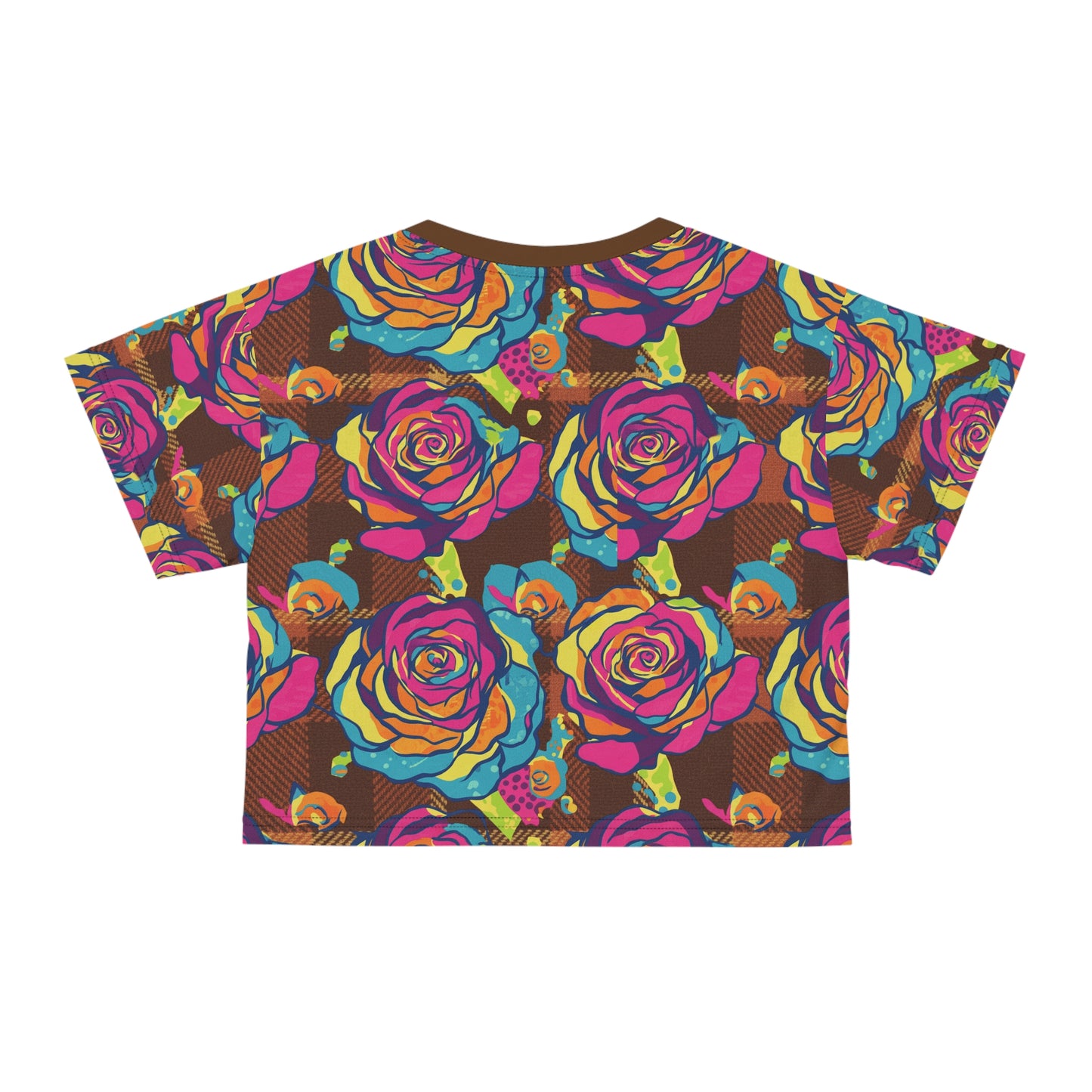 Colorful Floral Crop Tee - Vibrant Floral Top, Casual Women’s Tee, Summer Style, Boho Chic Shirt, Gift for Her, Festival Wear