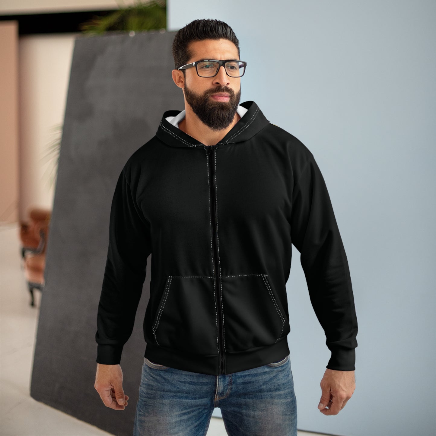 Colorful Unisex Zip Hoodie with Artistic Pattern, Cozy Layer for Every Occasion, Cool Streetwear, Unique Gift, Trendy Fashion