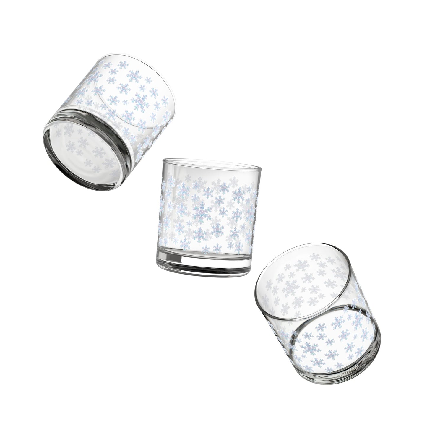 Snowflake Rocks Glass, 10oz - Winter Drinkware, Holiday Gifts for Her, Unique Home Decor, Christmas Party Essentials, Barware
