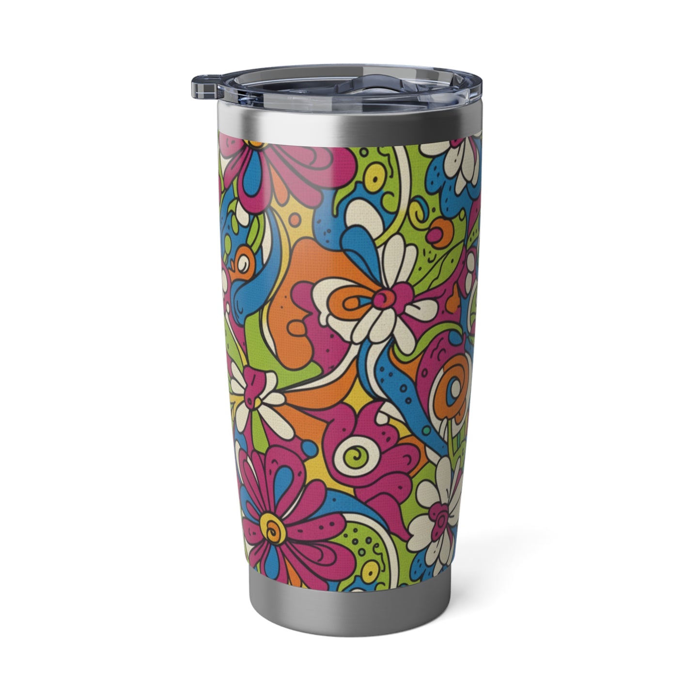 Floral Tumbler, Colorful Travel Mug, Eco-Friendly Drinkware, Vibrant Tumblers for Adventures, Unique Gift for Travelers