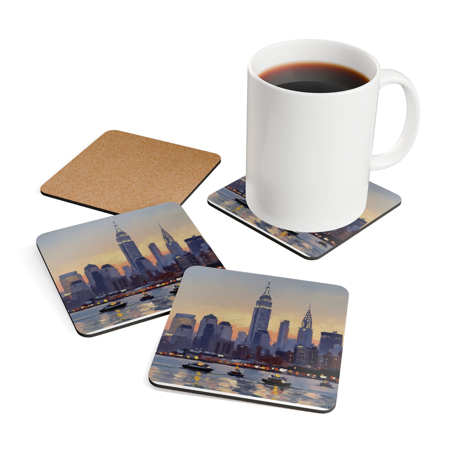 Coaster Set NYC Skyline