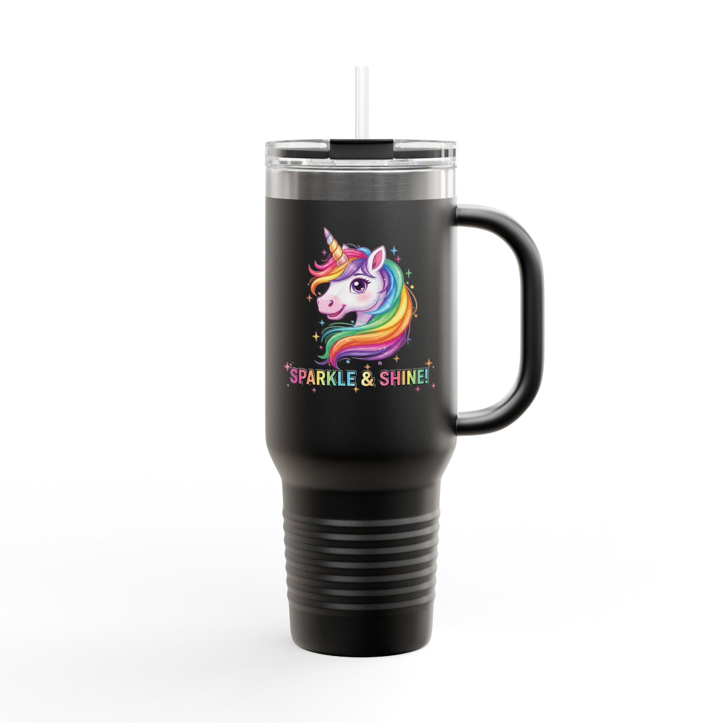 Rainbow Unicorn Insulated Travel Mug, Fun Mug for Kids, Beautiful Gift for Any Celebration, Cute Travel Mug, Party Favor, Unicorn Lover Gift