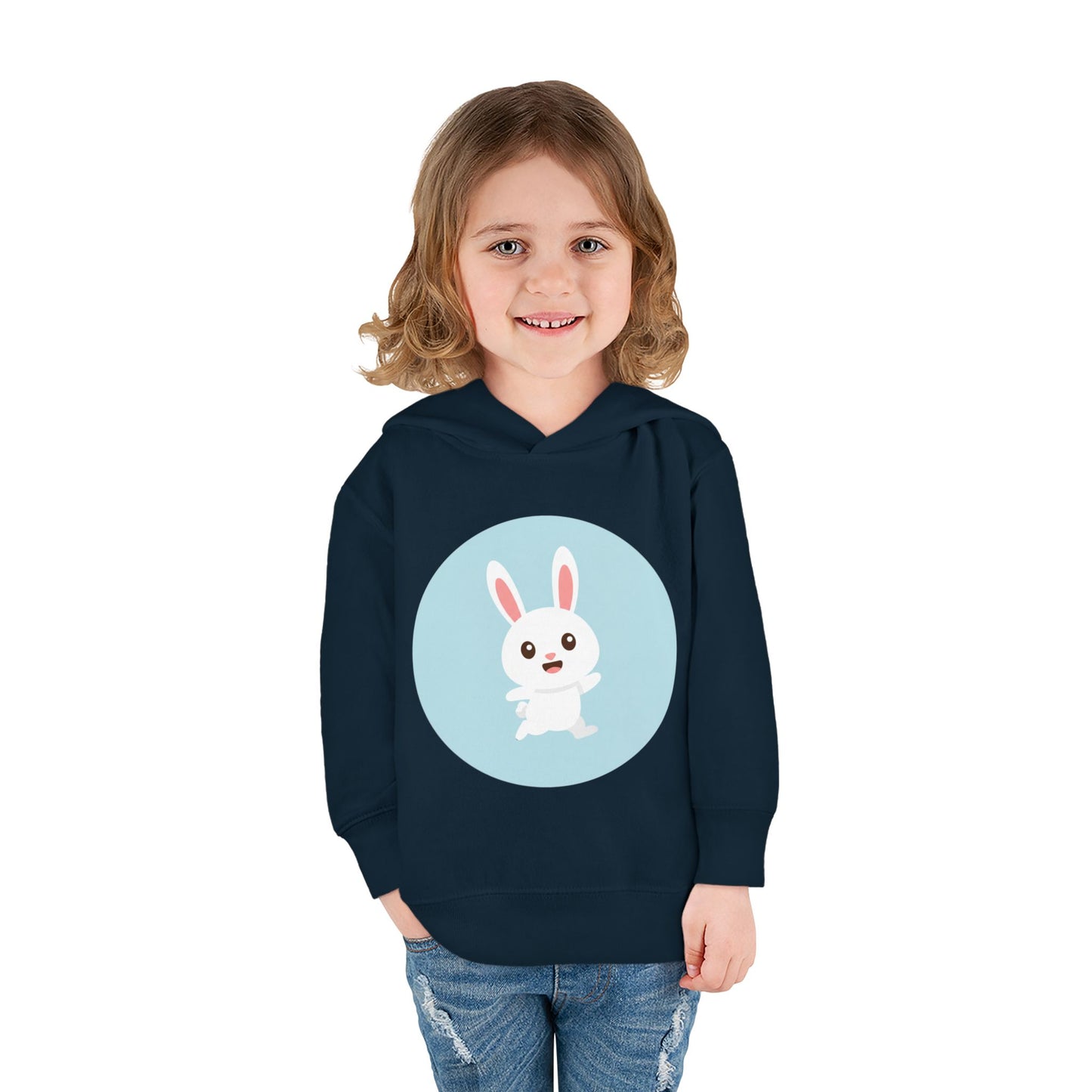 Adorable toddler pullover fleece hoodie with cute bunny design, cozy kids' clothing, spring outfits, Easter gifts, playful apparel