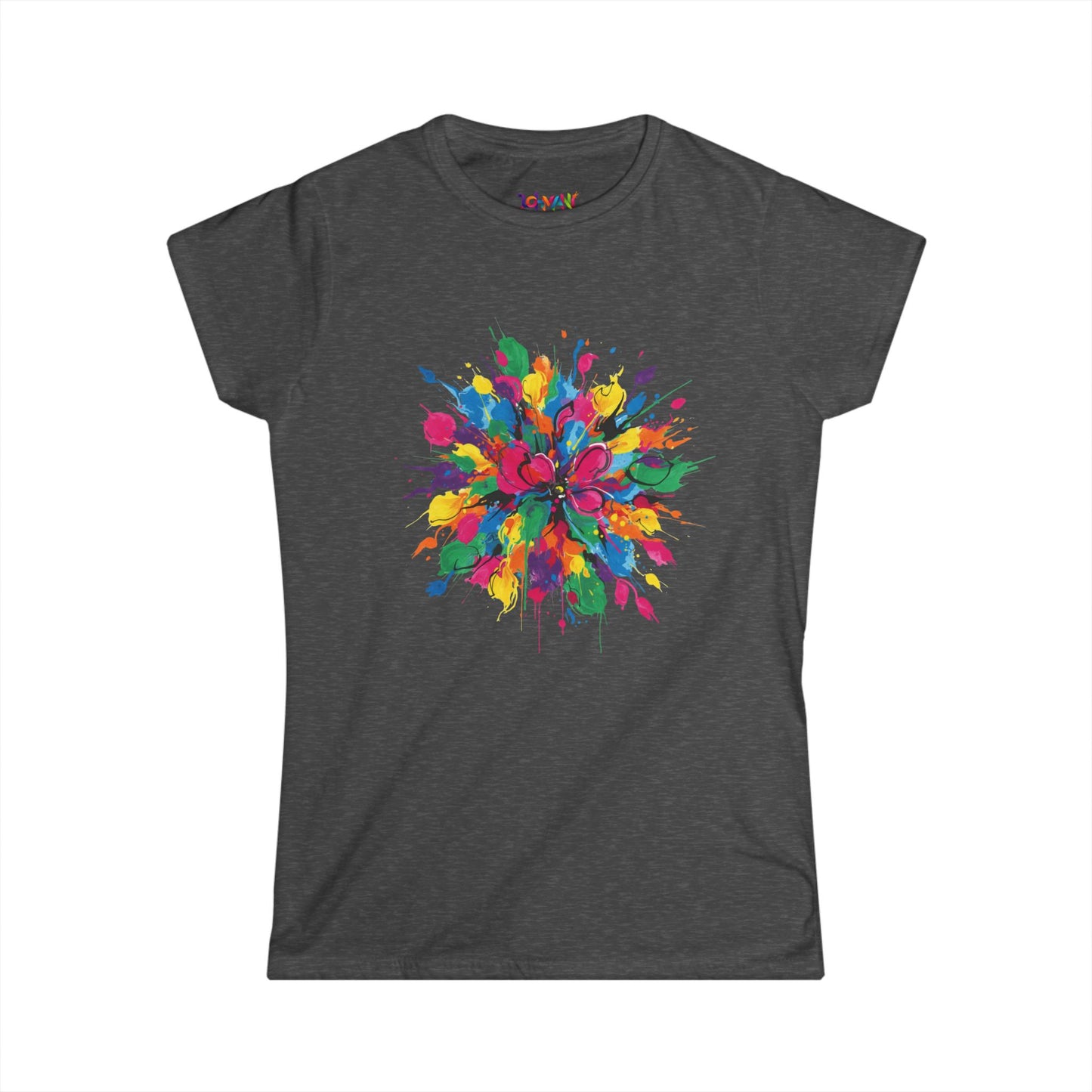 Colorful Floral Women's Softstyle Tee - Vibrant Summer Shirt, Casual Wear, Gift for Her, Art-Inspired Fashion, Spring Style, Unique Tee