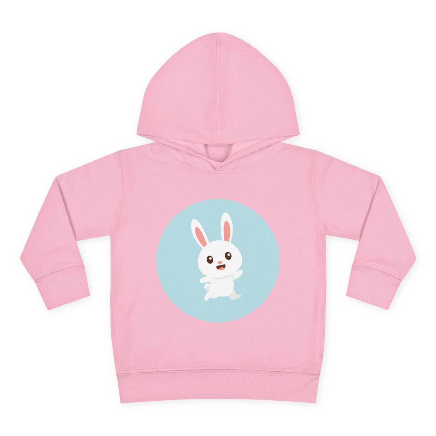 Adorable toddler pullover fleece hoodie with cute bunny design, cozy kids' clothing, spring outfits, Easter gifts, playful apparel