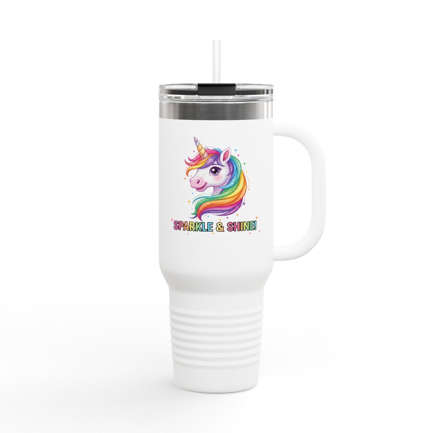 Rainbow Unicorn Insulated Travel Mug, Fun Mug for Kids, Beautiful Gift for Any Celebration, Cute Travel Mug, Party Favor, Unicorn Lover Gift