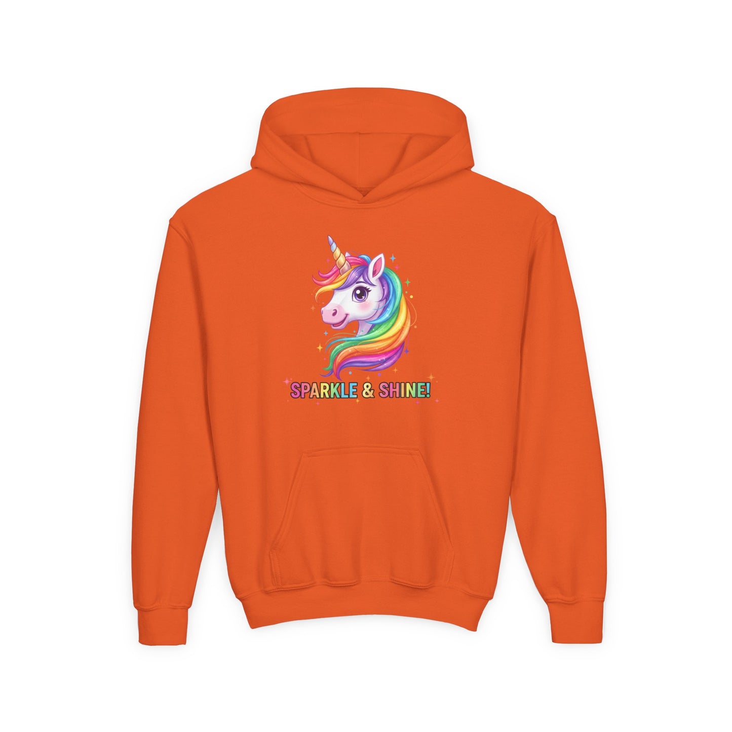 Rainbow Unicorn Youth Hoodie - Sparkle & Shine, Kids Sweatshirt, Birthday Gift, Fun Apparel, Magical Clothing, Youth Fashion