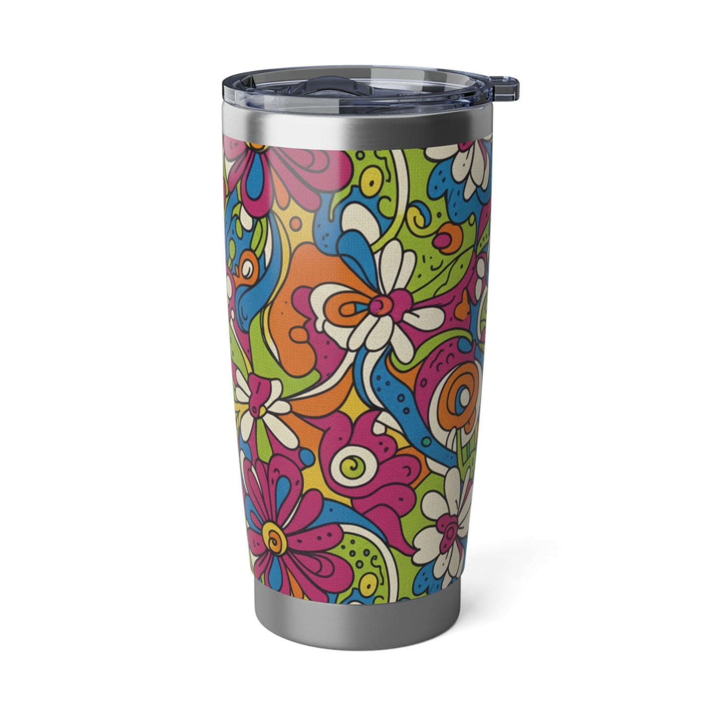 Floral Tumbler, Colorful Travel Mug, Eco-Friendly Drinkware, Vibrant Tumblers for Adventures, Unique Gift for Travelers