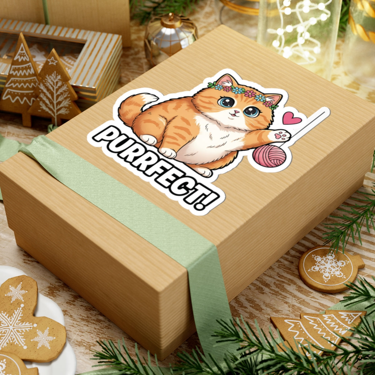 Cute Cat Kiss-Cut Stickers - Purrfect for Laptop, Journals, Scrapbooking, Gifts, Cat Lovers, Pet Owners
