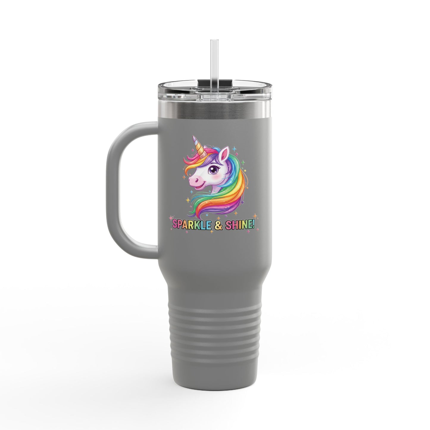 Rainbow Unicorn Insulated Travel Mug, Fun Mug for Kids, Beautiful Gift for Any Celebration, Cute Travel Mug, Party Favor, Unicorn Lover Gift