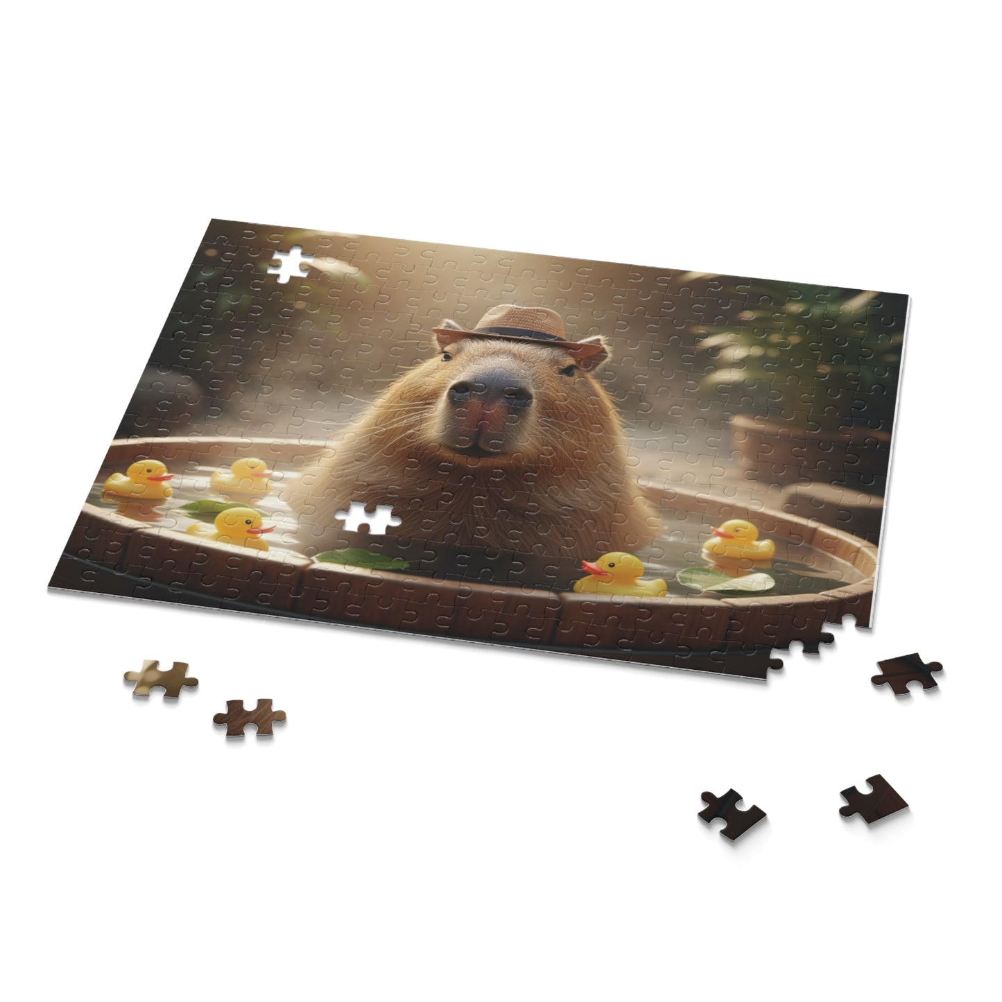 Capybara Relaxation Puzzle - 120, 252, 500-Piece, Fun Gift for Animal Lovers, Cozy Home Decor, Family Game Night, Unique Birthday Present