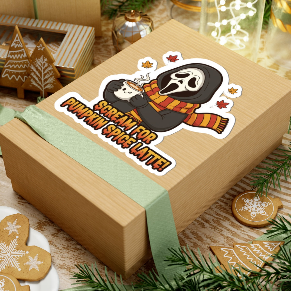 Cozy Fall Kiss-Cut Stickers, Halloween Decor, Pumpkin Spice Latte Stickers, Laptop Stickers, Fall Aesthetic, Gift for Coffee Lovers