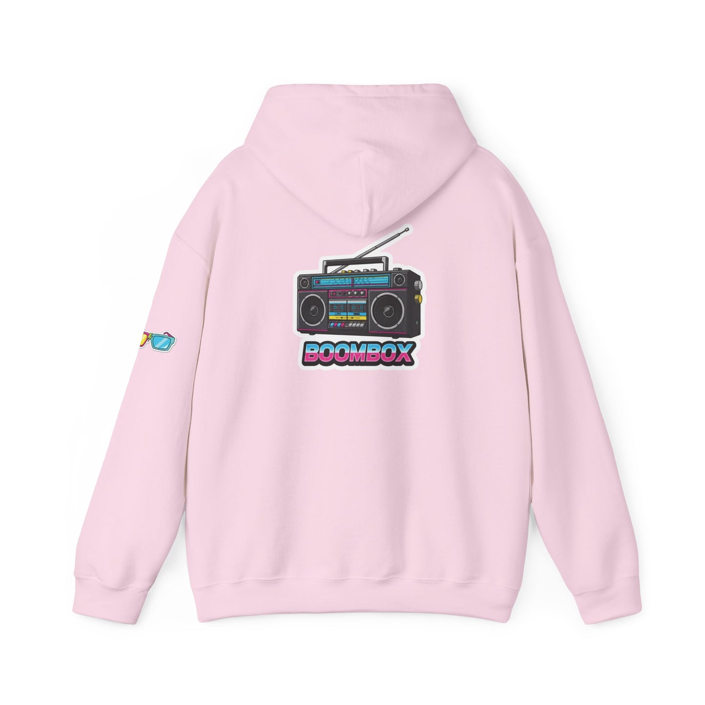 Retro Boombox Hoodie - Boldly 80s, Unisex Casual Wear, Streetwear, Gift for Music Lovers, Vintage Vibe Fashion