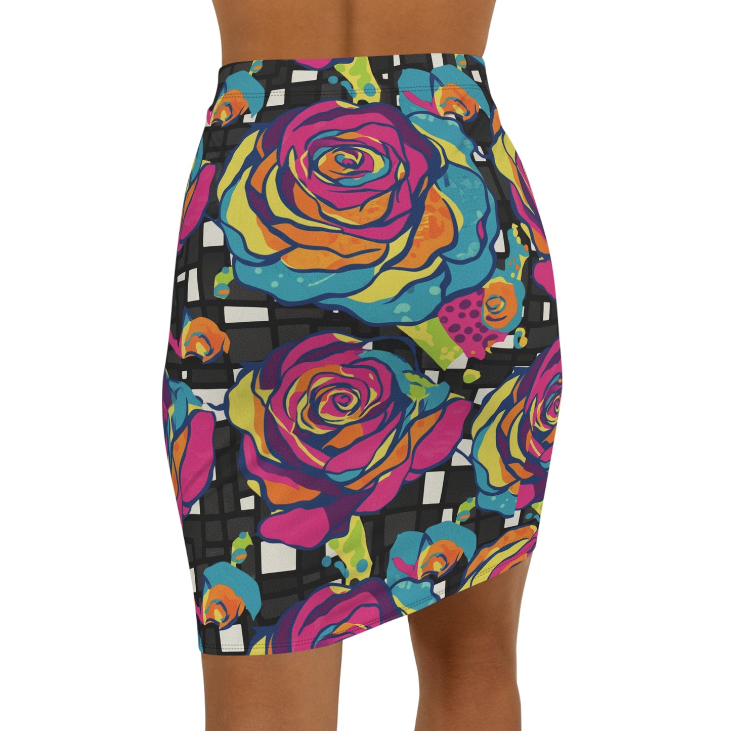 Vibrant Floral Pencil Skirt, Women's Skirt, Colorful Workwear, Summer Fashion, Office Outfit, Unique Gift Idea