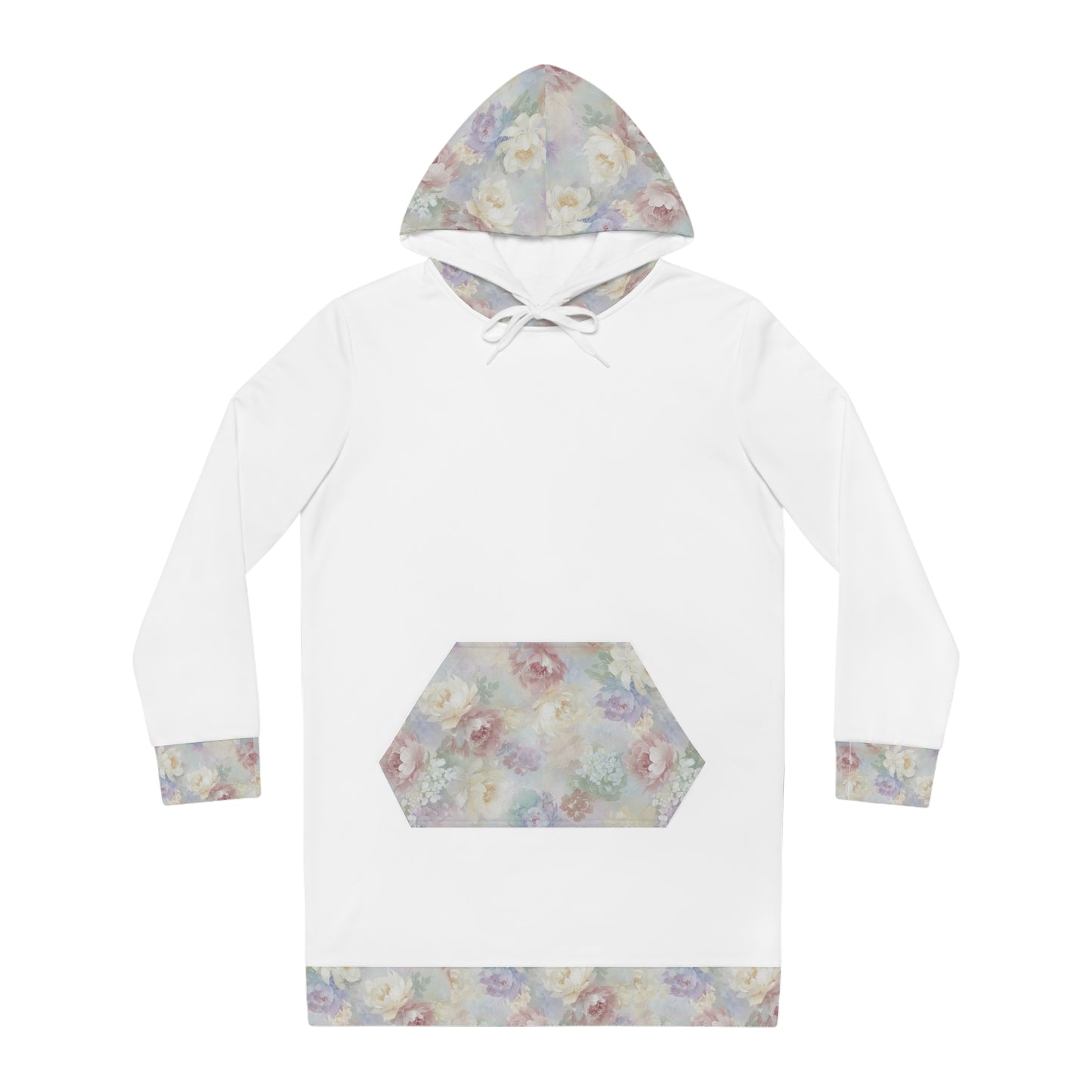 Floral Women's Hoodie Dress, Comfy Oversized Hoodie Dress, Casual Spring Outfit, Gift for Her, Everyday Comfort Dress