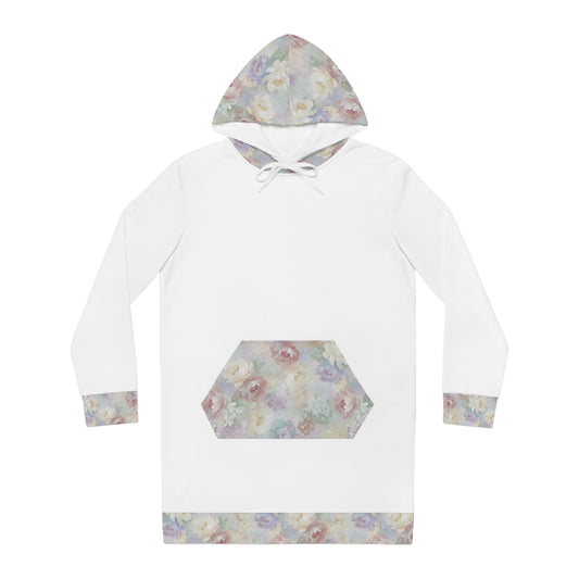 Floral Women's Hoodie Dress, Comfy Oversized Hoodie Dress, Casual Spring Outfit, Gift for Her, Everyday Comfort Dress