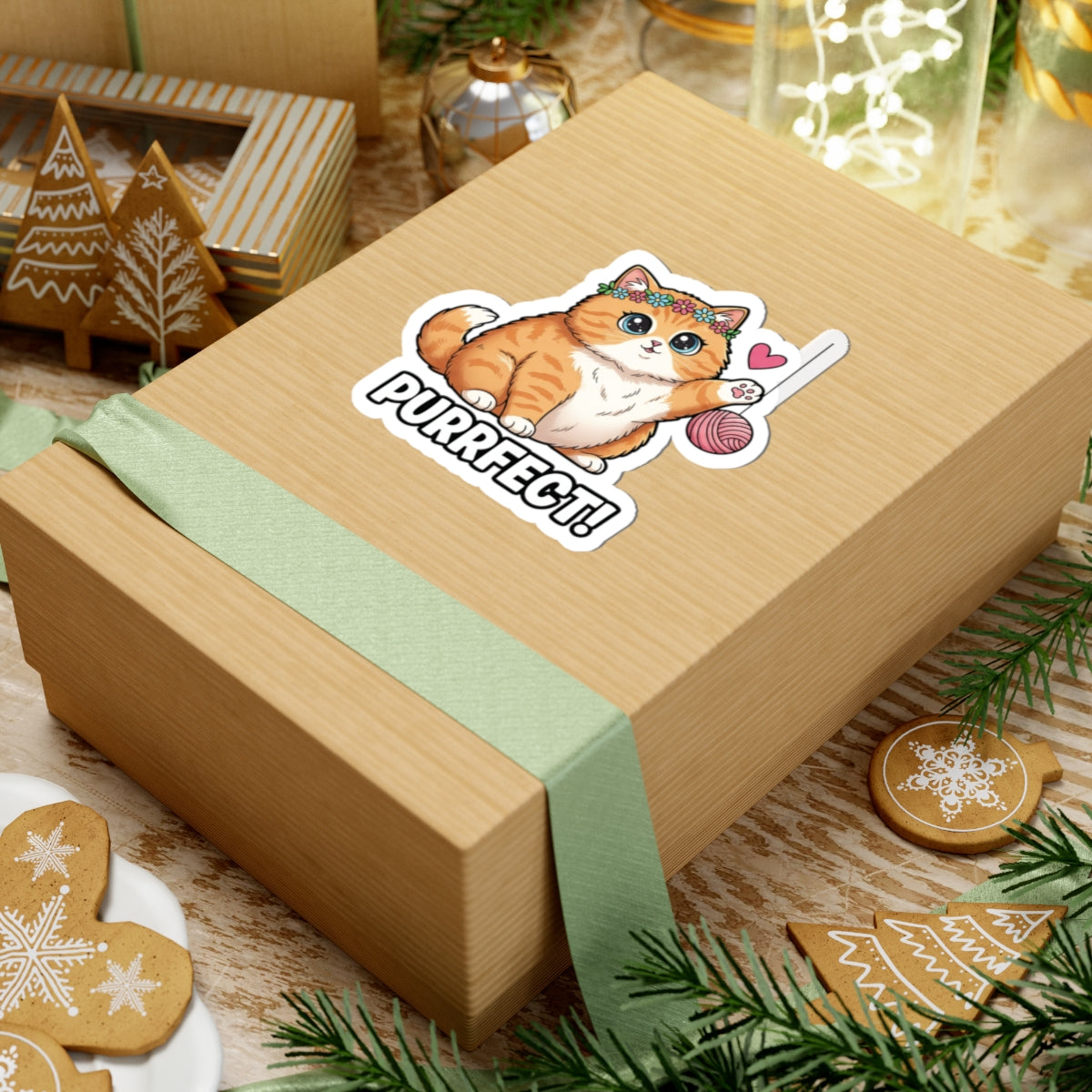 Cute Cat Kiss-Cut Stickers - Purrfect for Laptop, Journals, Scrapbooking, Gifts, Cat Lovers, Pet Owners