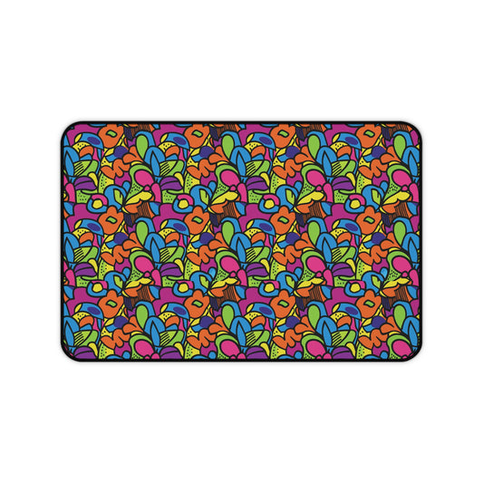Colorful Floral Desk Mat, Vibrant Mouse Pad, Office Decor, Student Gift, Unique Workspace Accessory, Fun Desk Decor