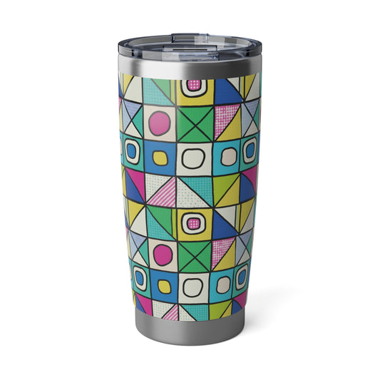 Vibrant Geometric 20oz Tumbler, Travel Mug, Colorful Drinkware, Gift for Adventurers, Fun and Modern Style