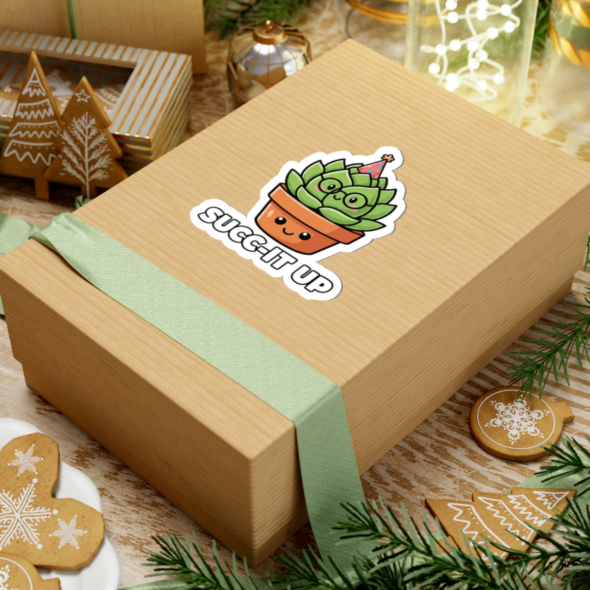 Cute Succulent Kiss-Cut Stickers, Fun Plant Decorations for Laptops, Water Bottles, Journals, Gift for Garden Lovers, Quirky Home Decor