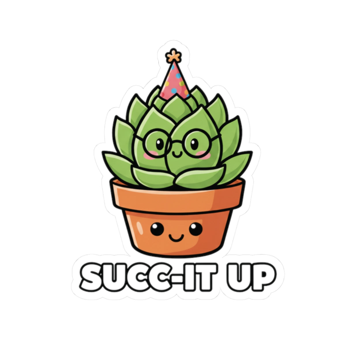 Cute Succulent Kiss-Cut Stickers, Fun Plant Decorations for Laptops, Water Bottles, Journals, Gift for Garden Lovers, Quirky Home Decor