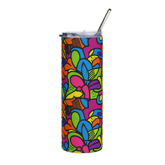 Vibrant Floral Stainless Steel Tumbler, 20oz - Insulated Travel Cup for Drinks, Party Favors, Gifts, Eco-friendly Hydration, Summer [...]